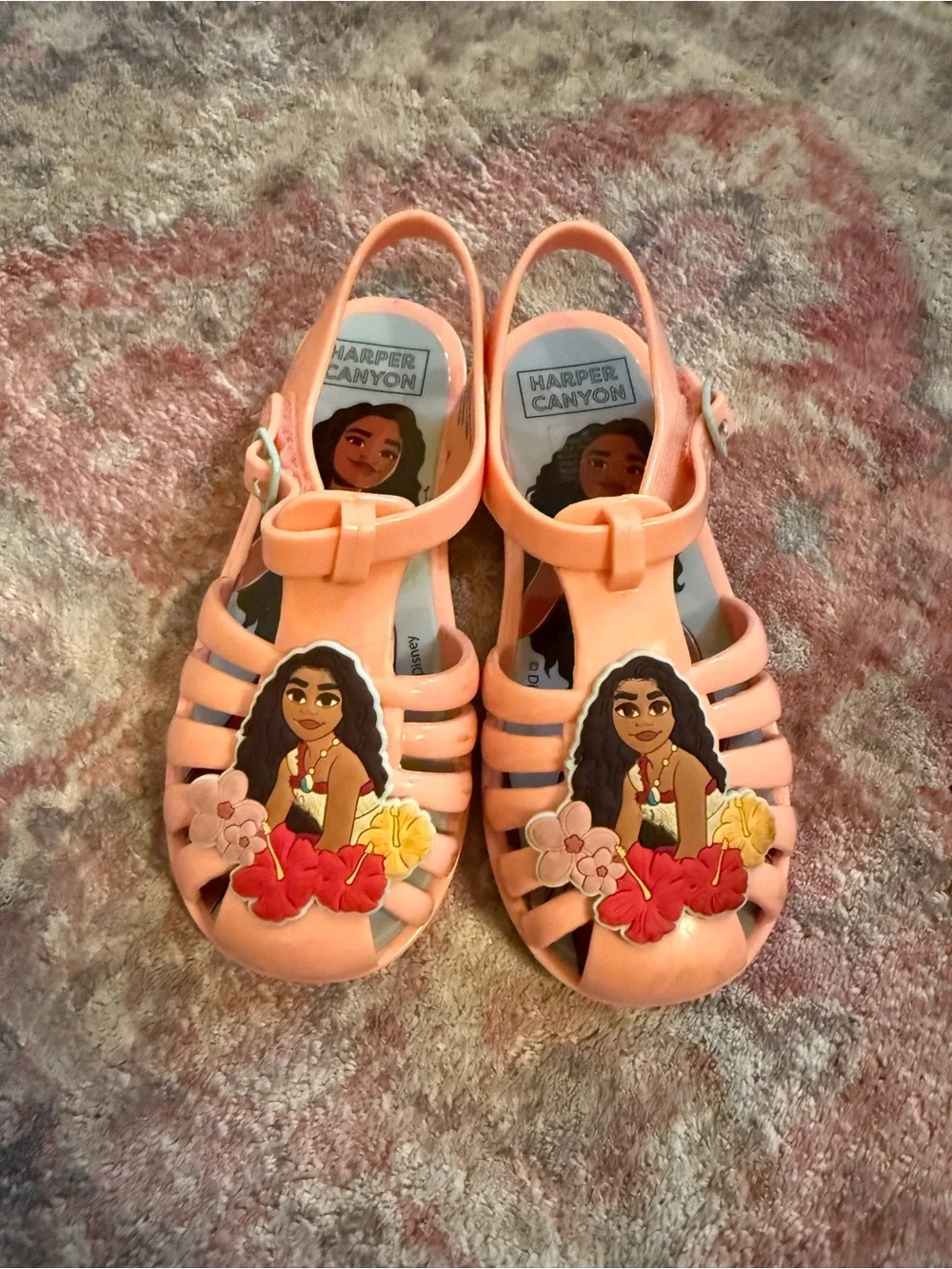 Harper Canyon Disney Moana Jelly Sandals Orange Toddler 9